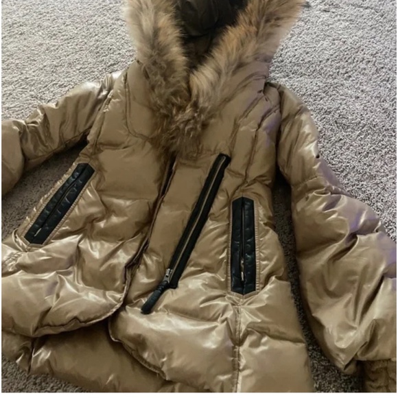 MACKAGE metallic bronze down jacket / winter coat - Picture 4 of 7